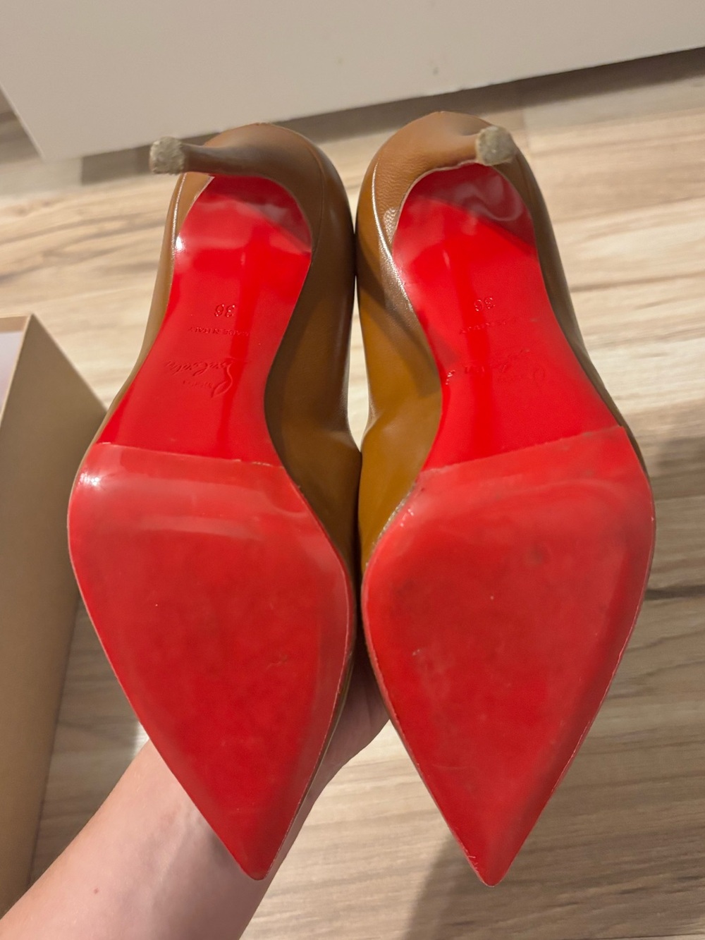 CHRISTIAN LOUBOUTIN Nappa Kate 100 Pumps 36 Nude - Picture 5 of 8